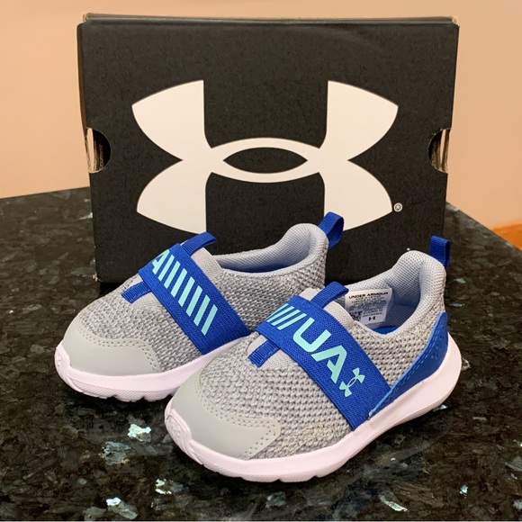 New! Toddler boys size 5 athletic slip on shoes gray black sneakers - Picture 1 of 9